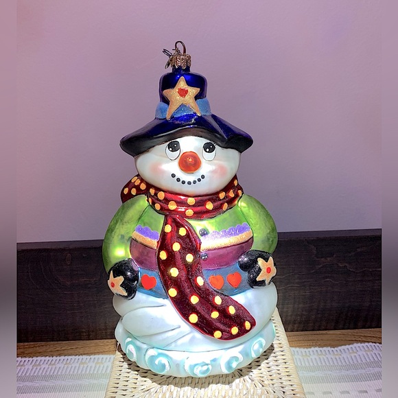 🌟NWOT‼️ RARE Large Christopher Radko Snowman Ornament “Big, Warm, & Wooly”⛄️ - Picture 1 of 4